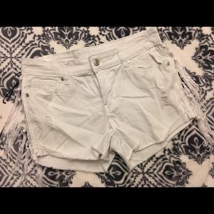 White Fringe Short